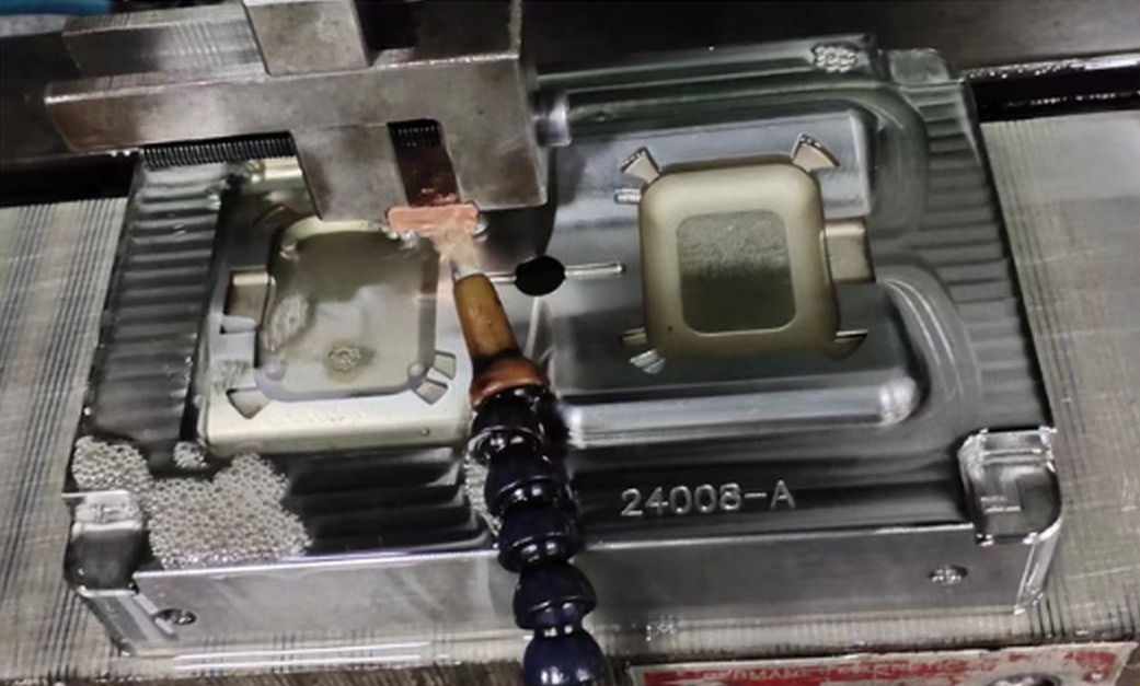 Injection mold tooling for the HAVS Protect casing on the production floor