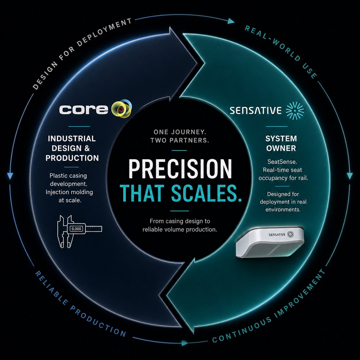 Precision That Scales, Coredeq and Sensative partnership cycle from design to deployment